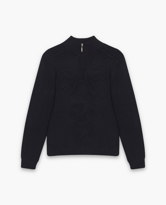 KNIT QUARTER ZIP SWEATER