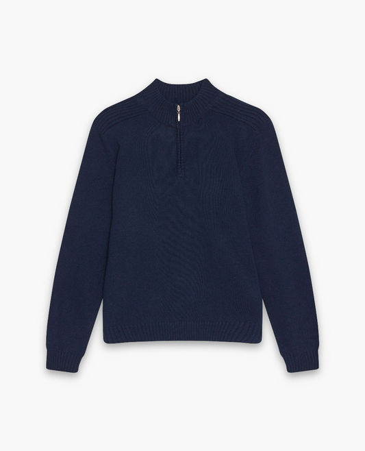 KNIT QUARTER ZIP SWEATER