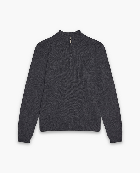 KNIT QUARTER ZIP SWEATER
