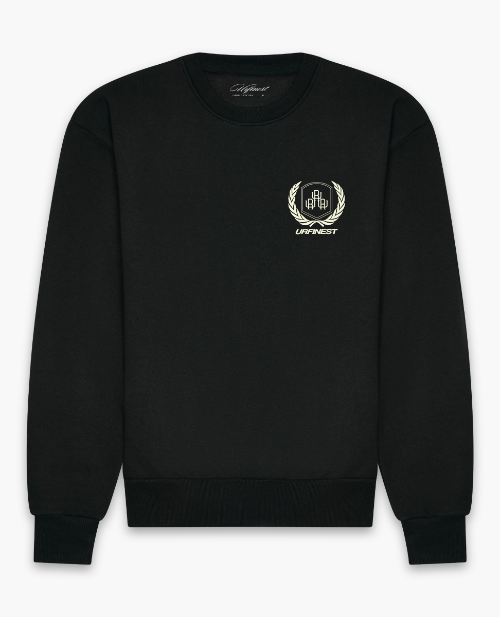 URFINEST CREST BLACK SWEATSHIRT
