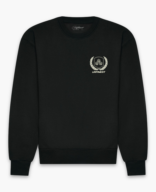 URFINEST CREST BLACK SWEATSHIRT