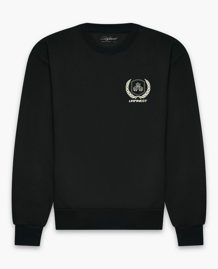 URFINEST CREST BLACK SWEATSHIRT