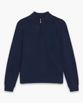 NAVY KNIT QUARTER ZIP SWEATER