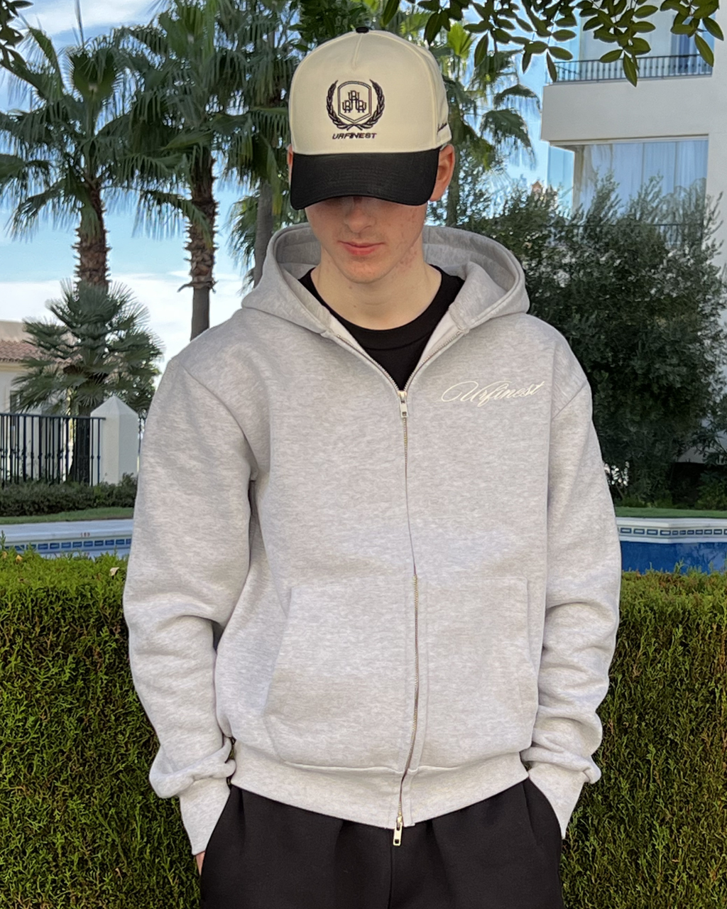 URFINEST HEATHER GREY ZIP-UP