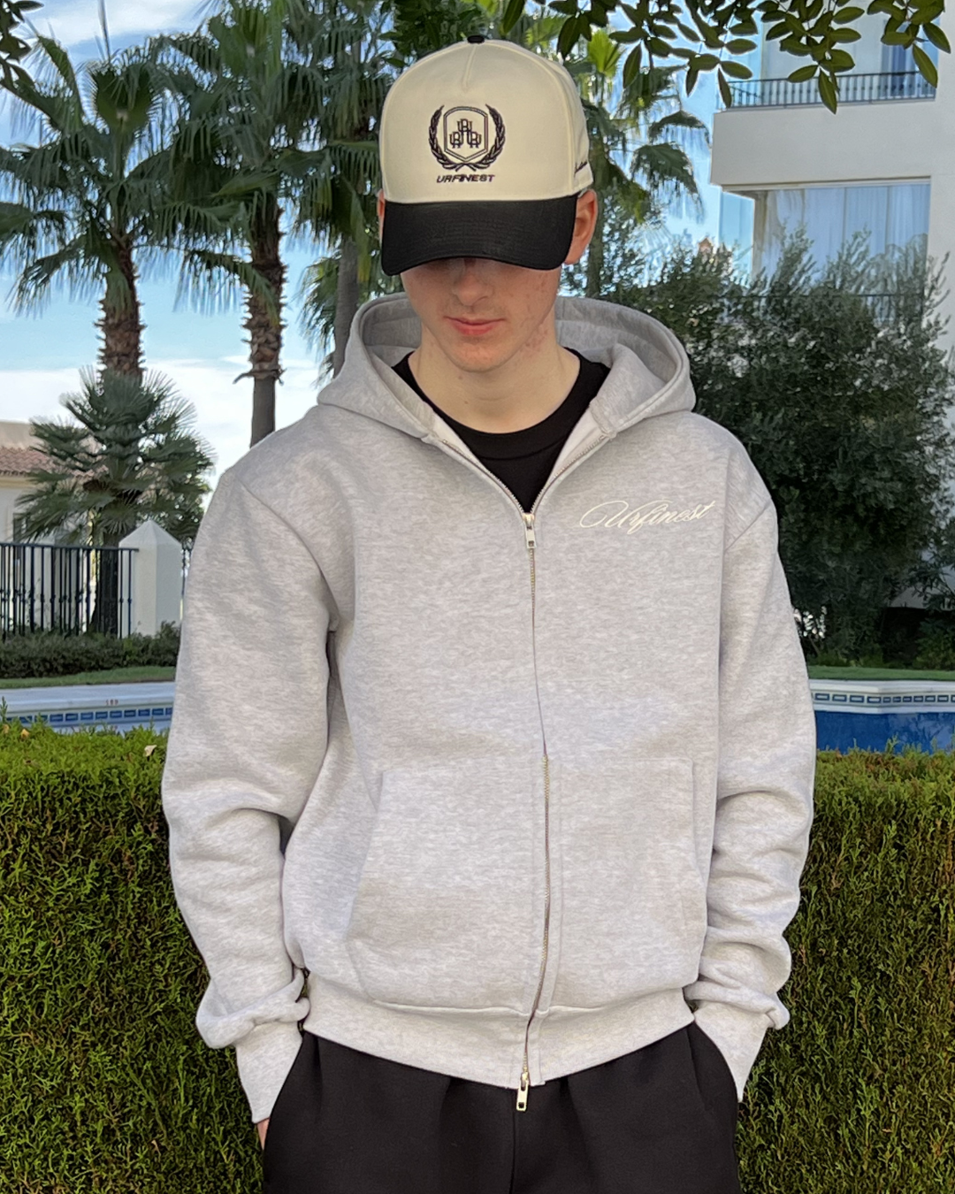 URFINEST HEATHER GREY ZIP-UP